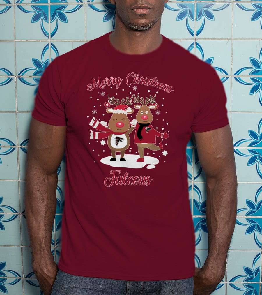 Merry Christmas Atlanta Falcons Reindeer T-Shirt