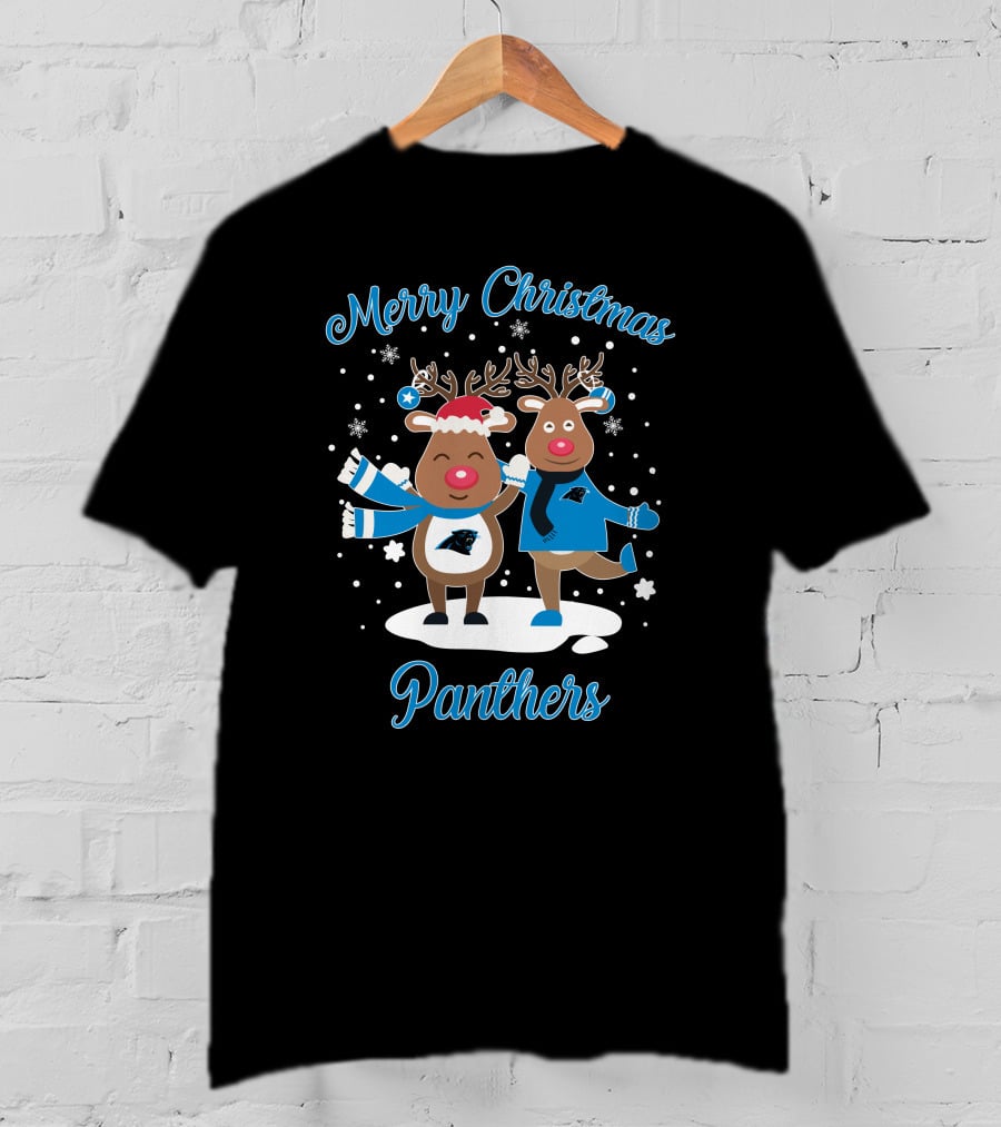 Merry Christmas Carolina Panthers Reindeer T-Shirt