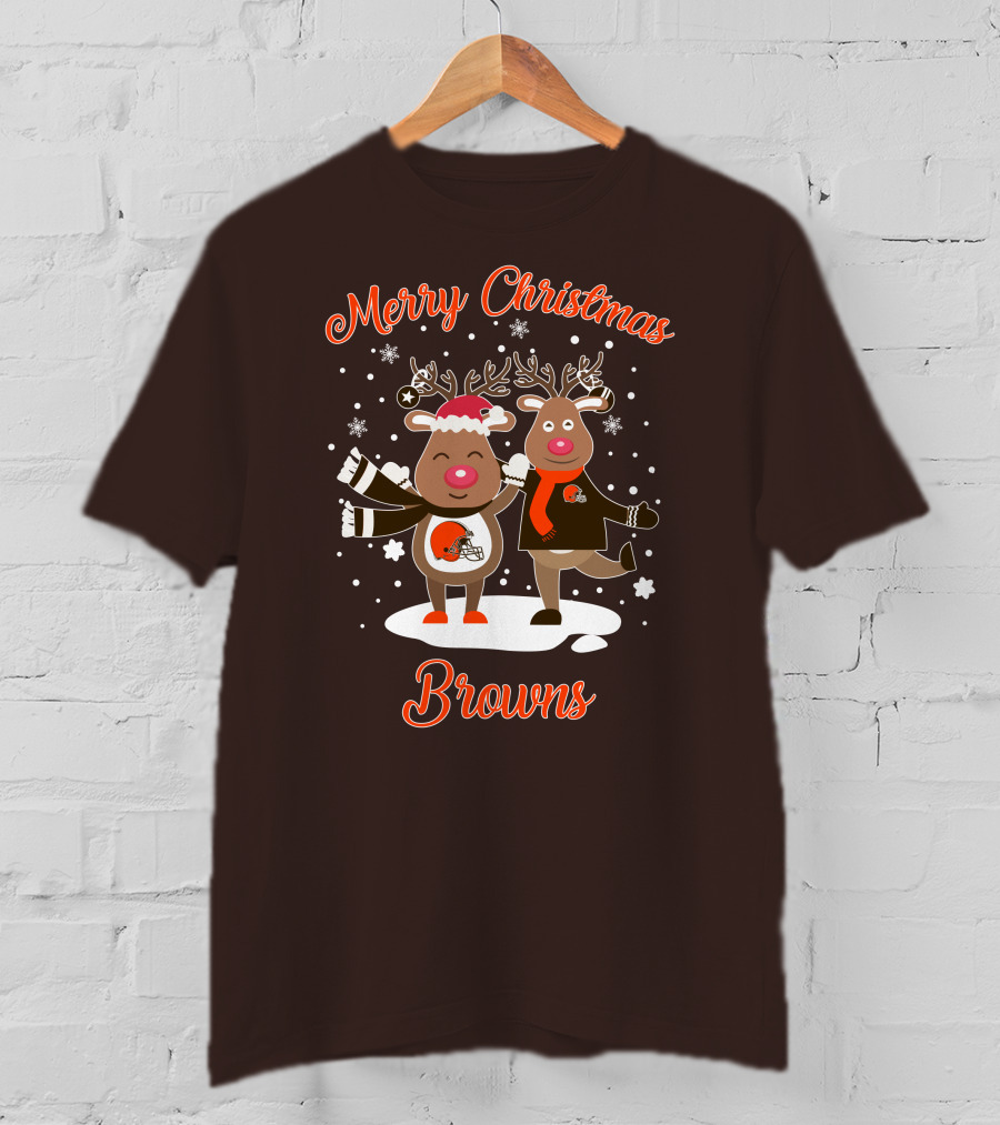 Merry Christmas Cleveland Browns Reindeer T-Shirt