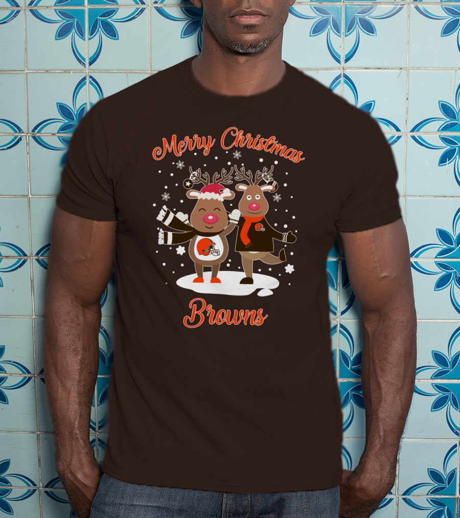 Merry Christmas Cleveland Browns Reindeer T-Shirt