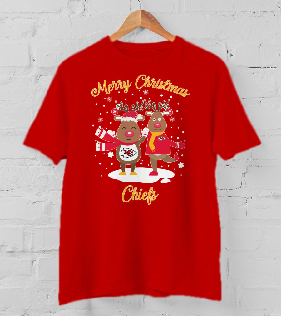 Merry Christmas Kansas City Chiefs Reindeer Chiefs T-Shirt
