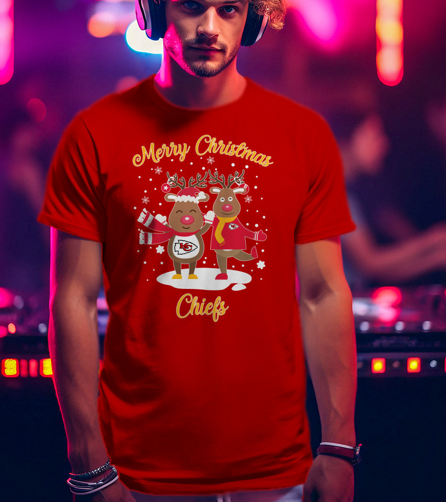Merry Christmas Kansas City Chiefs Reindeer Chiefs T-Shirt