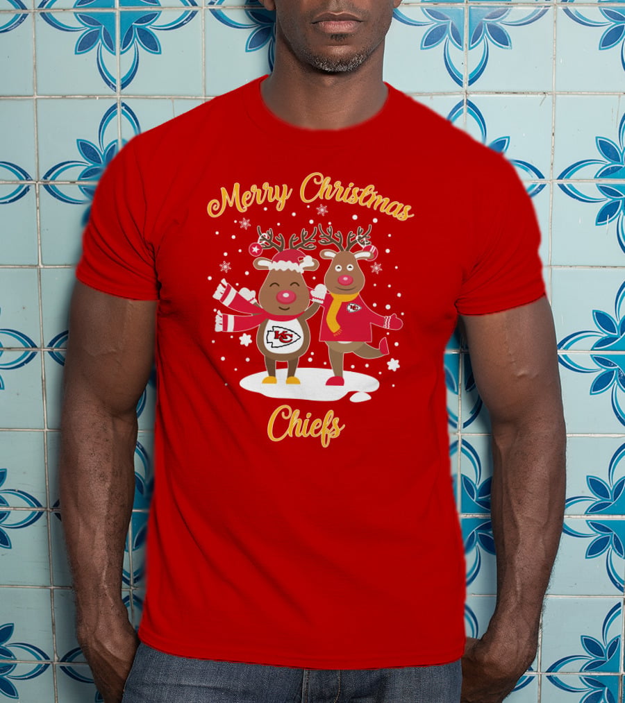 Merry Christmas Kansas City Chiefs Reindeer Chiefs T-Shirt