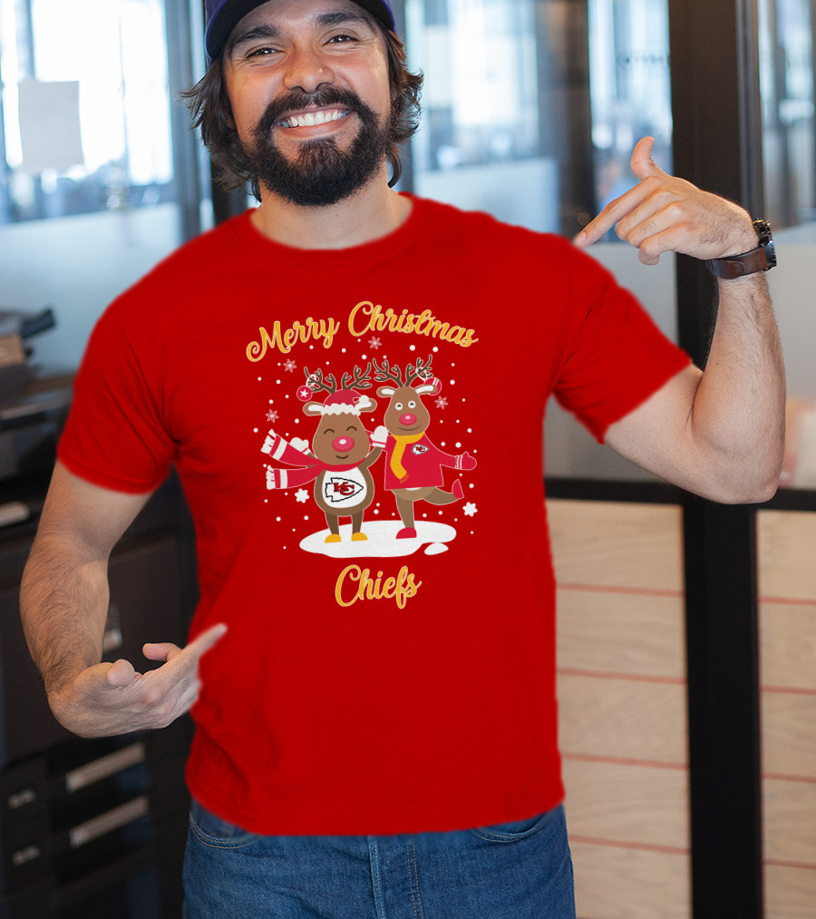 Merry Christmas Kansas City Chiefs Reindeer Chiefs T-Shirt