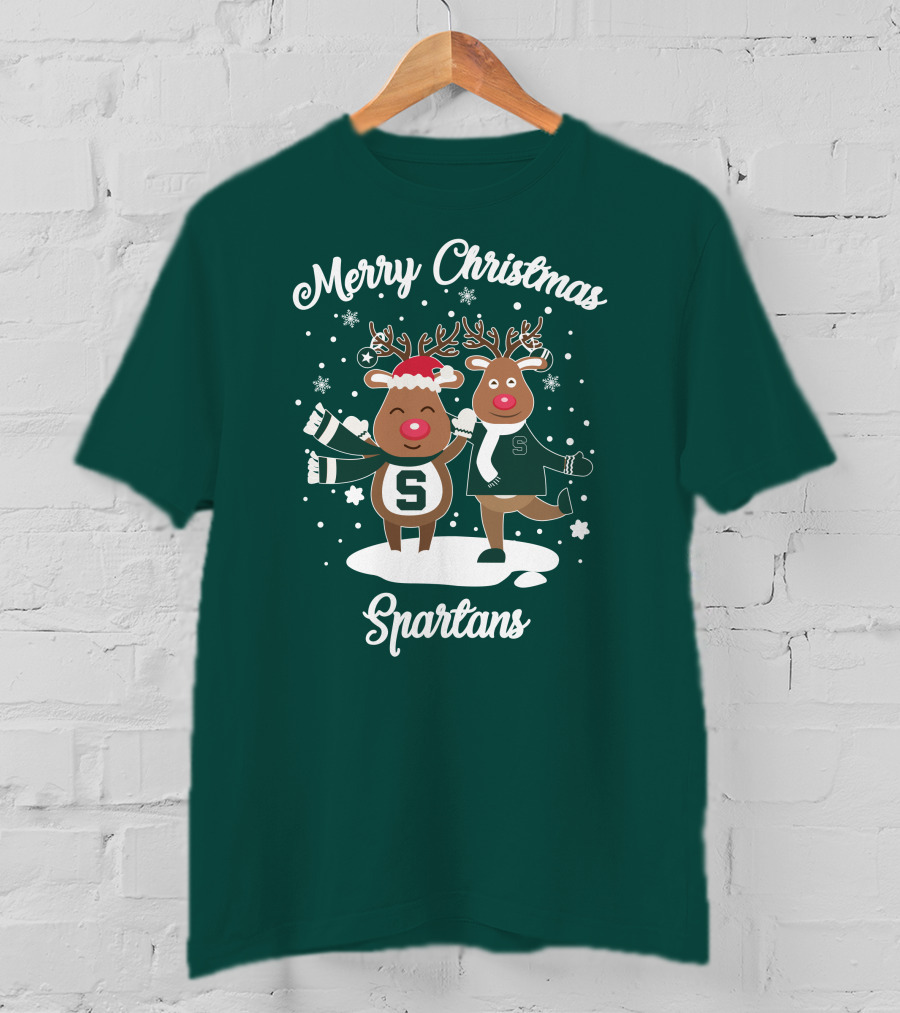 Merry Christmas Michigan State Spartans Reindeer T-Shirt