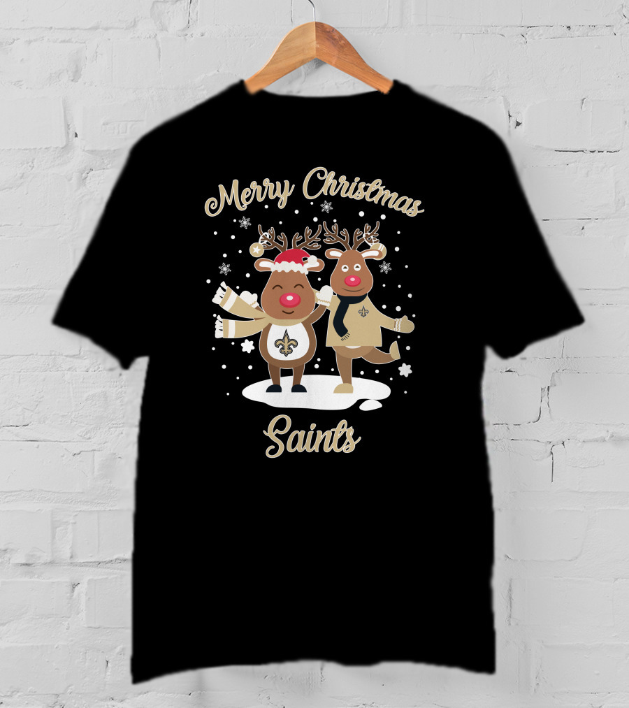 Merry Christmas New Orleans Saints Reindeer T-Shirt