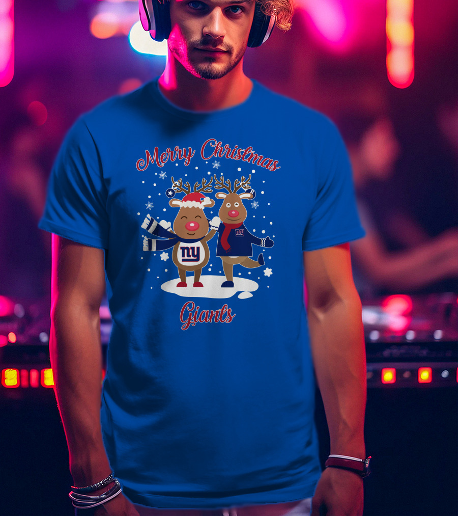 Merry Christmas New York Giants Reindeer T-Shirt