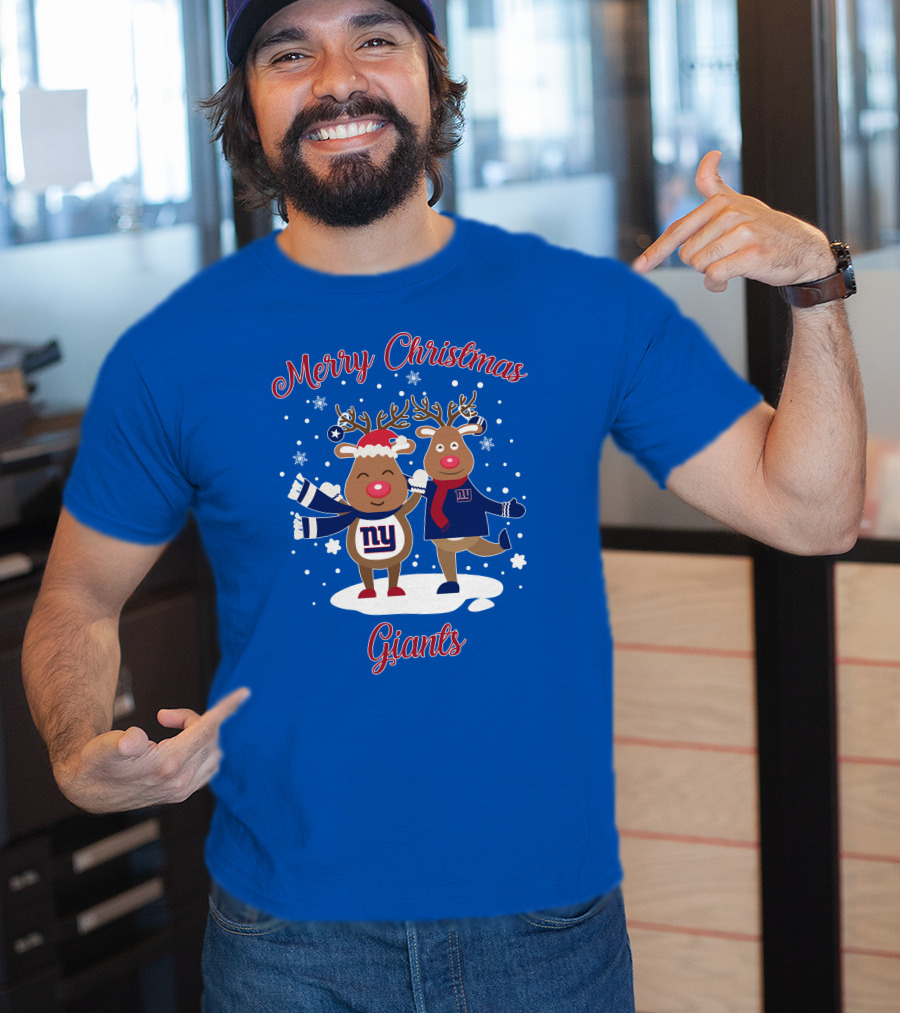 Merry Christmas New York Giants Reindeer T-Shirt
