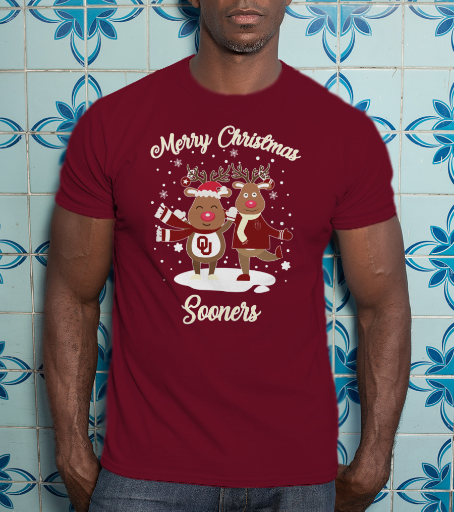 Merry Christmas Sooners Oklahoma Reindeer T-Shirt