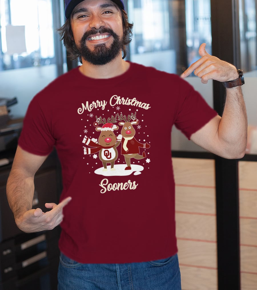 Merry Christmas Sooners Oklahoma Reindeer T-Shirt