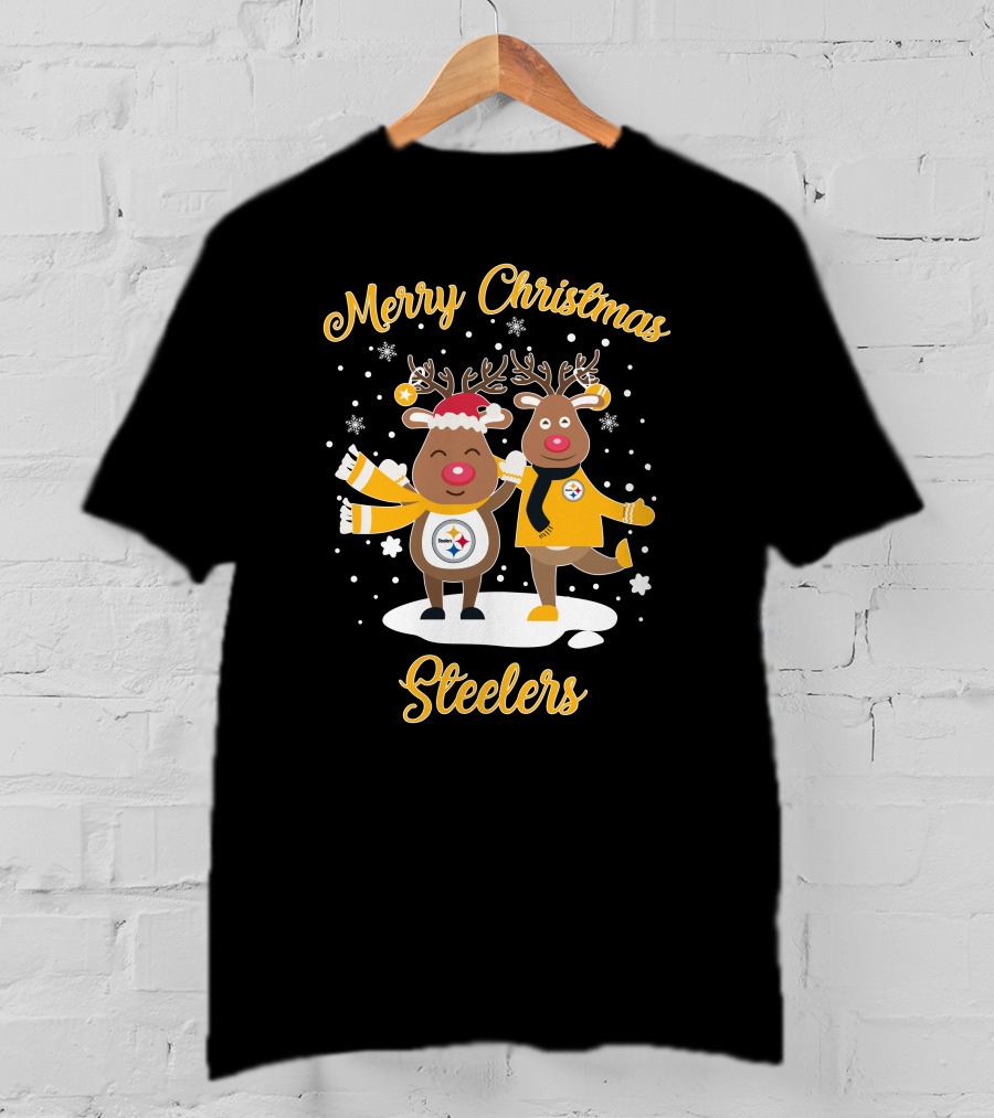 Merry Christmas Pittsburgh Steelers Reindeer T-Shirt
