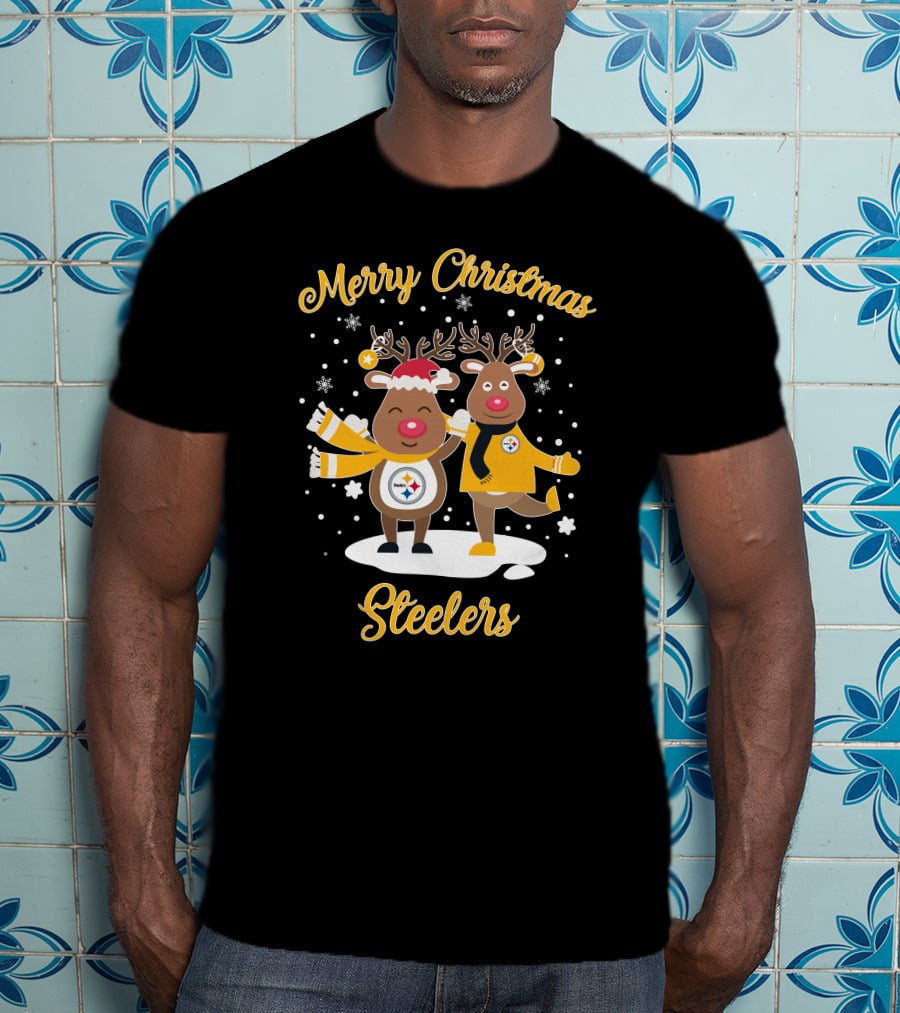 Merry Christmas Pittsburgh Steelers Reindeer T-Shirt
