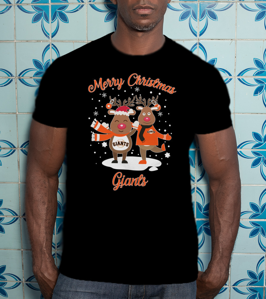 Merry Christmas Giants Reindeer Giants T-Shirt
