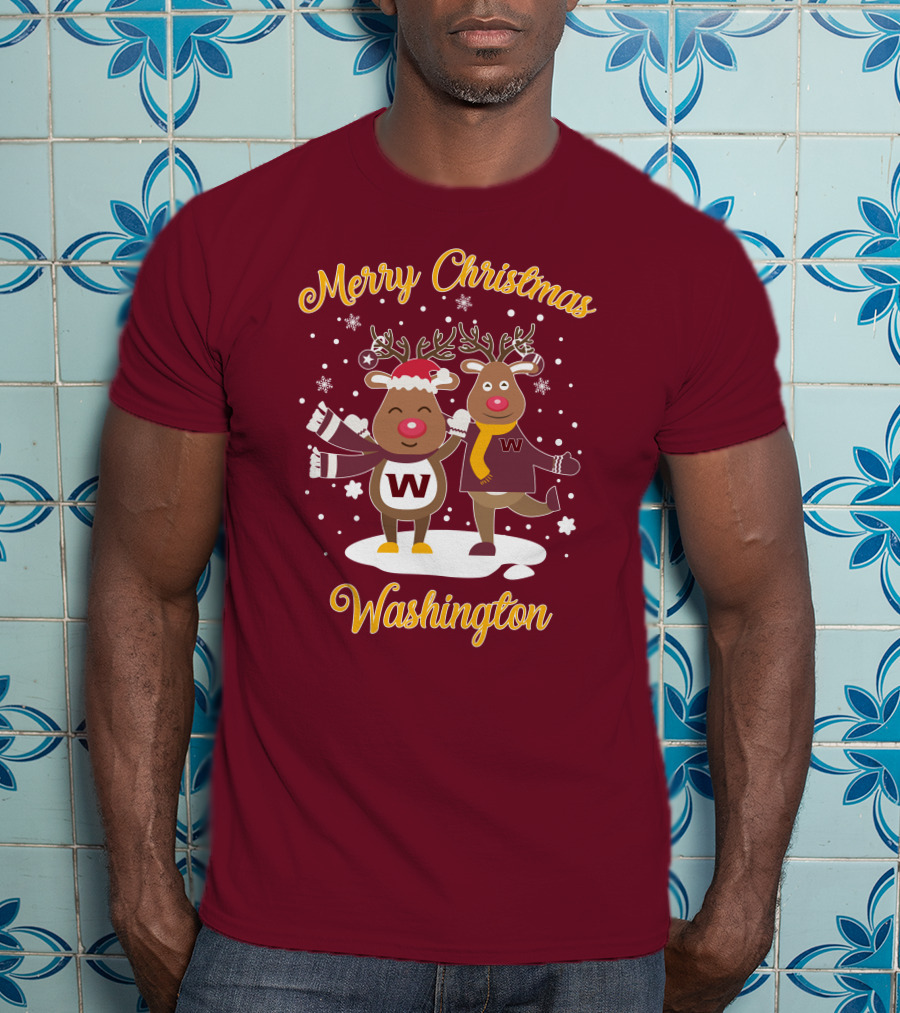 Merry Christmas Washington Football Team Reindeer T-Shirt