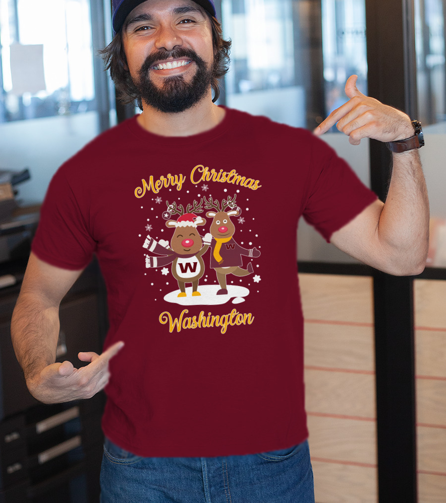 Merry Christmas Washington Football Team Reindeer T-Shirt