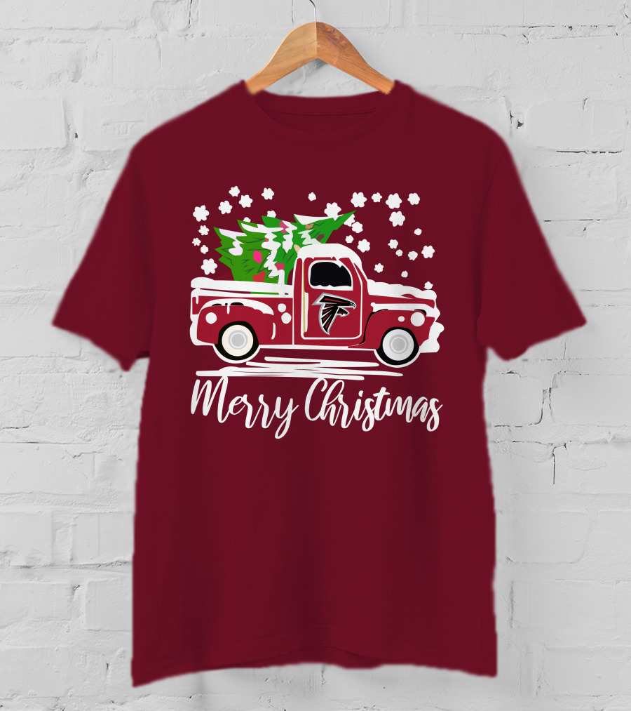 Atlanta Falcons Vintage Truck Merry Christmas T-Shirt