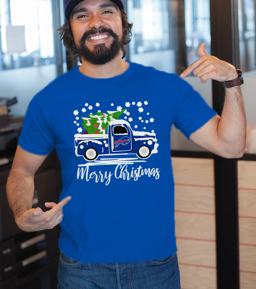 Buffalo Bills Vintage Truck Merry Christmas T-Shirt