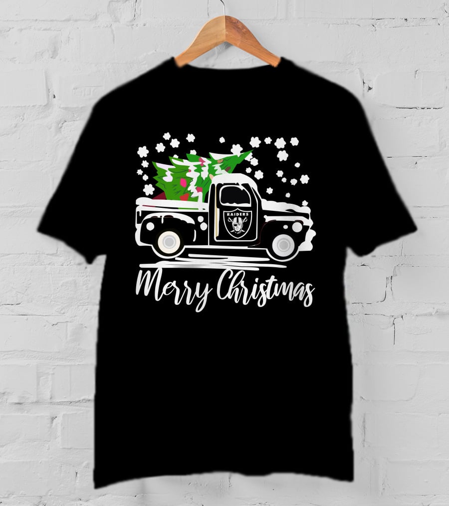 Las Vegas Raiders Vintage Car Merry Christmas Raiders T-Shirt
