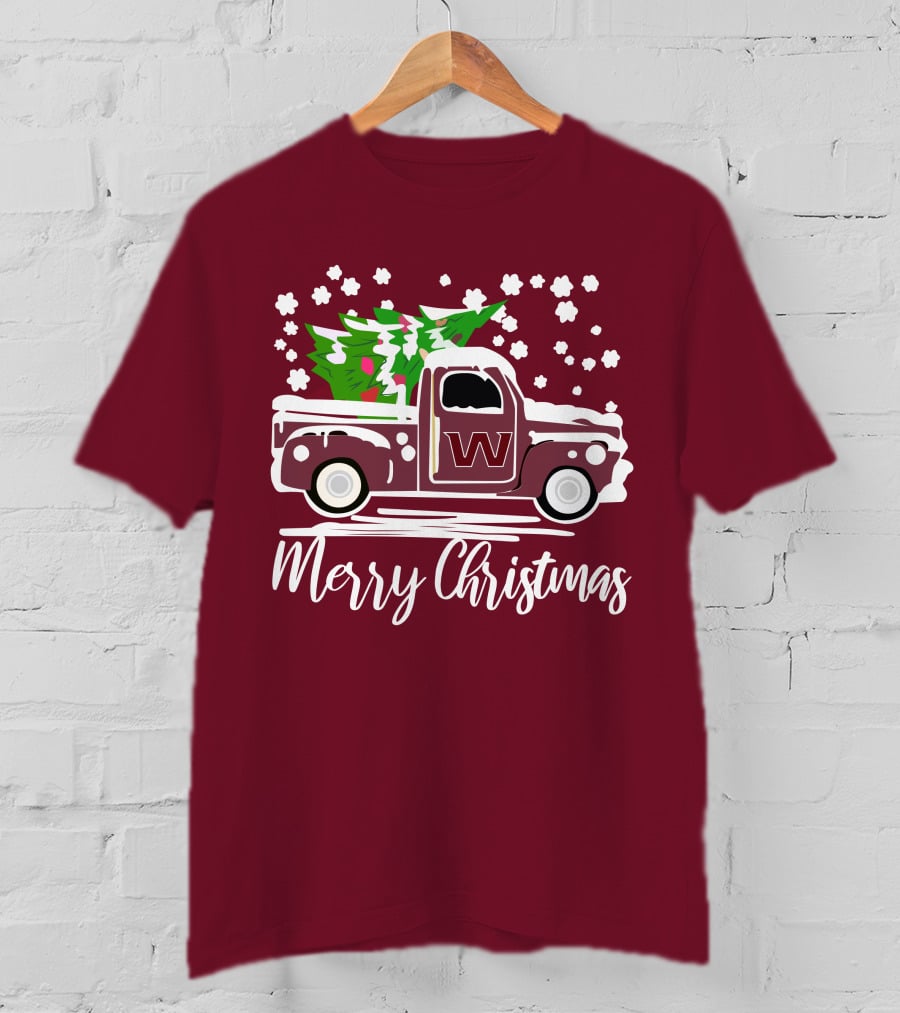 Washington Football Team Vintage Truck Merry Christmas T-Shirt