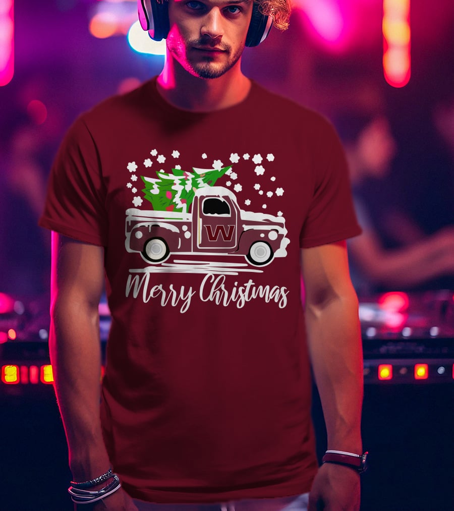 Washington Football Team Vintage Truck Merry Christmas T-Shirt