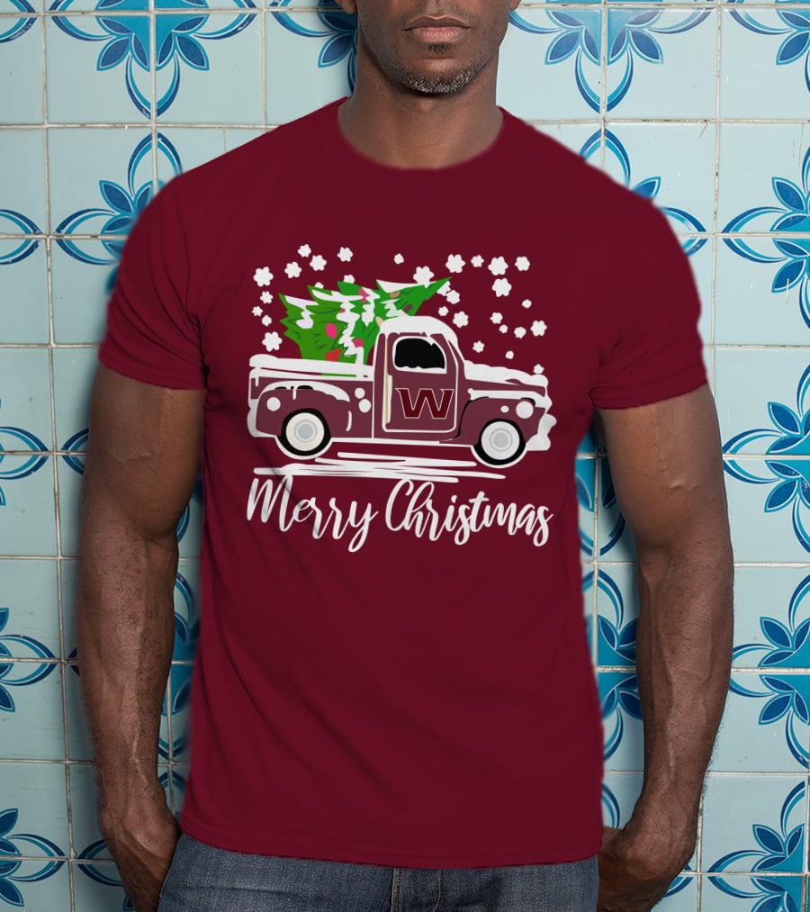Washington Football Team Vintage Truck Merry Christmas T-Shirt