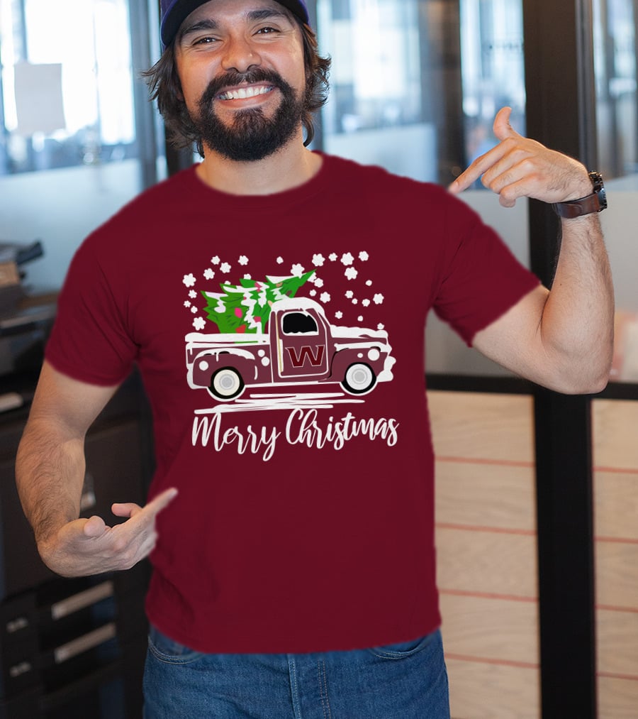 Washington Football Team Vintage Truck Merry Christmas T-Shirt