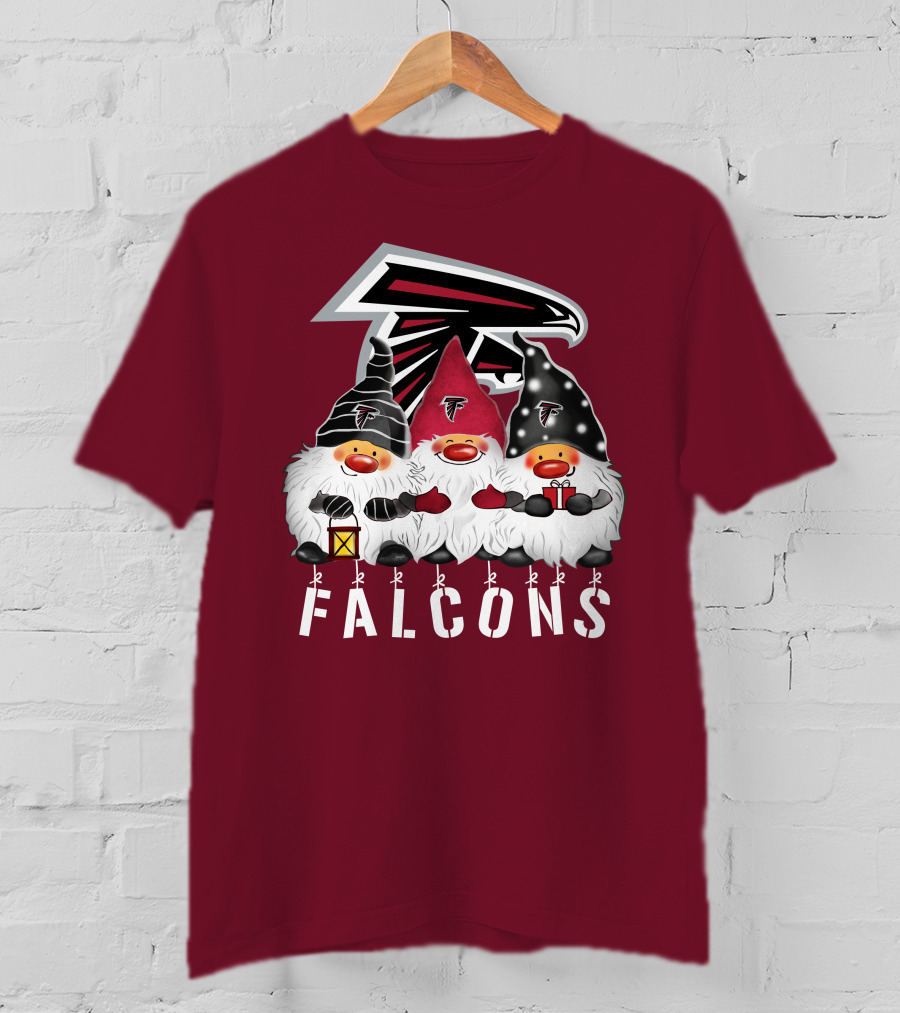Atlanta Falcons Merry Christmas Happy Holidays Gnomes T-Shirt