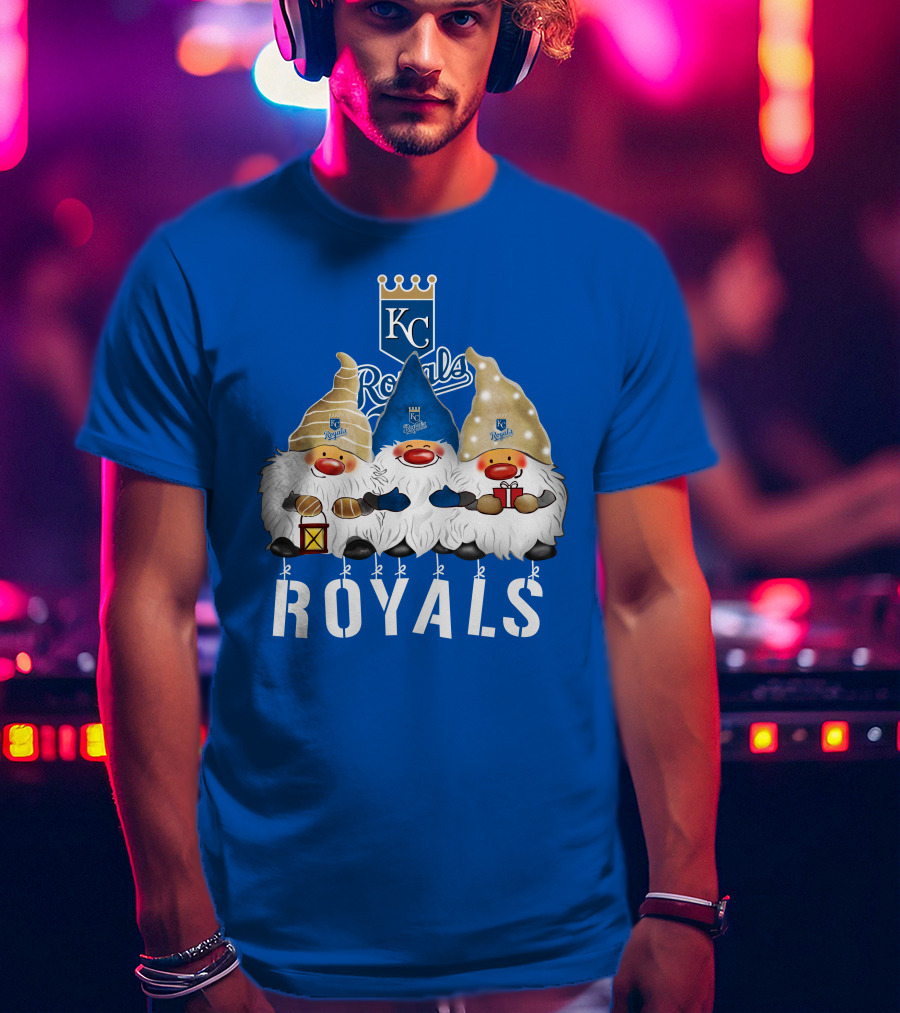 Kansas City Royals Merry Christmas Happy Holidays Gnomes T-Shirt