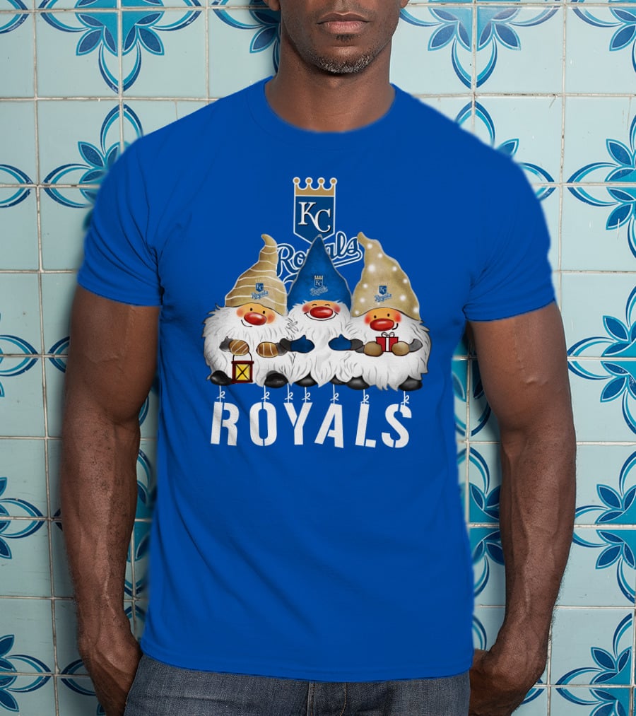 Kansas City Royals Merry Christmas Happy Holidays Gnomes T-Shirt