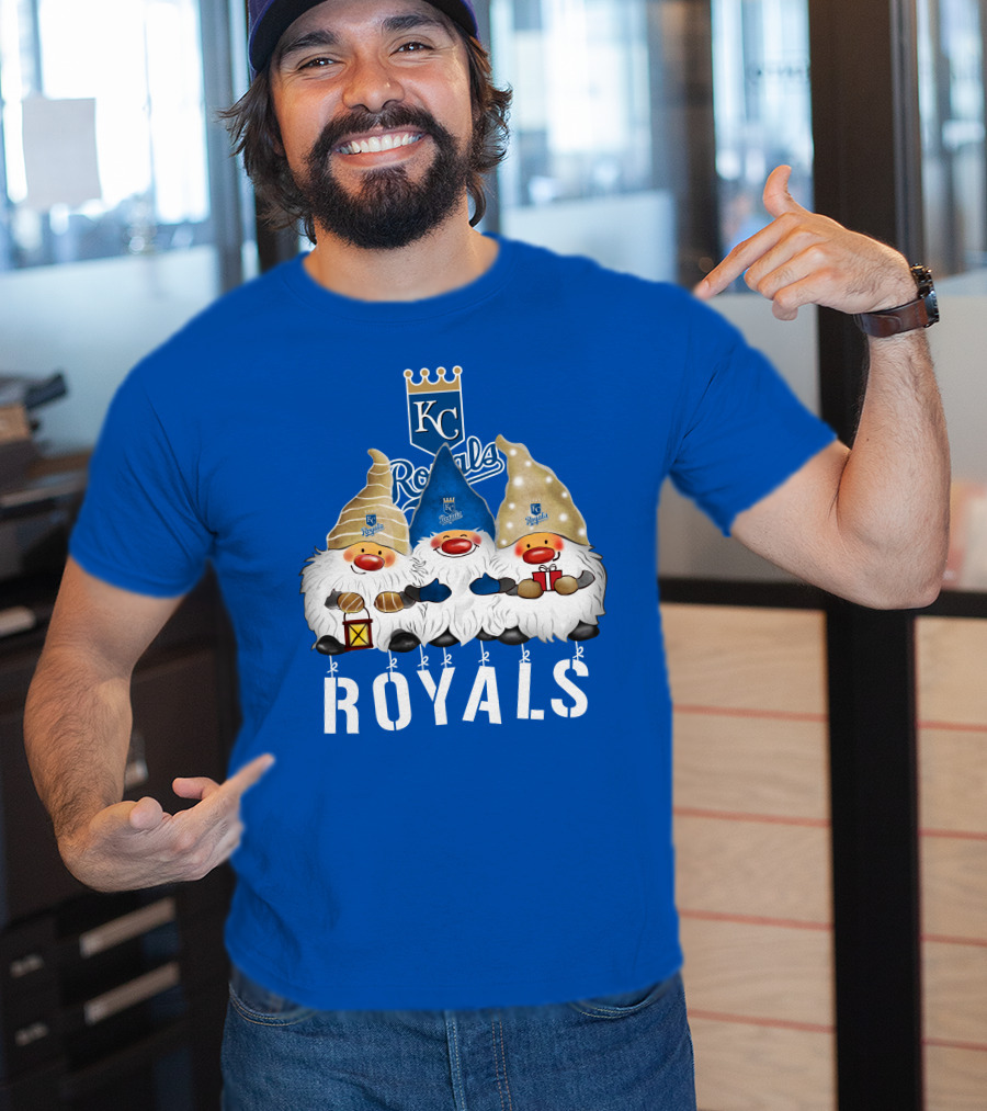 Kansas City Royals Merry Christmas Happy Holidays Gnomes T-Shirt