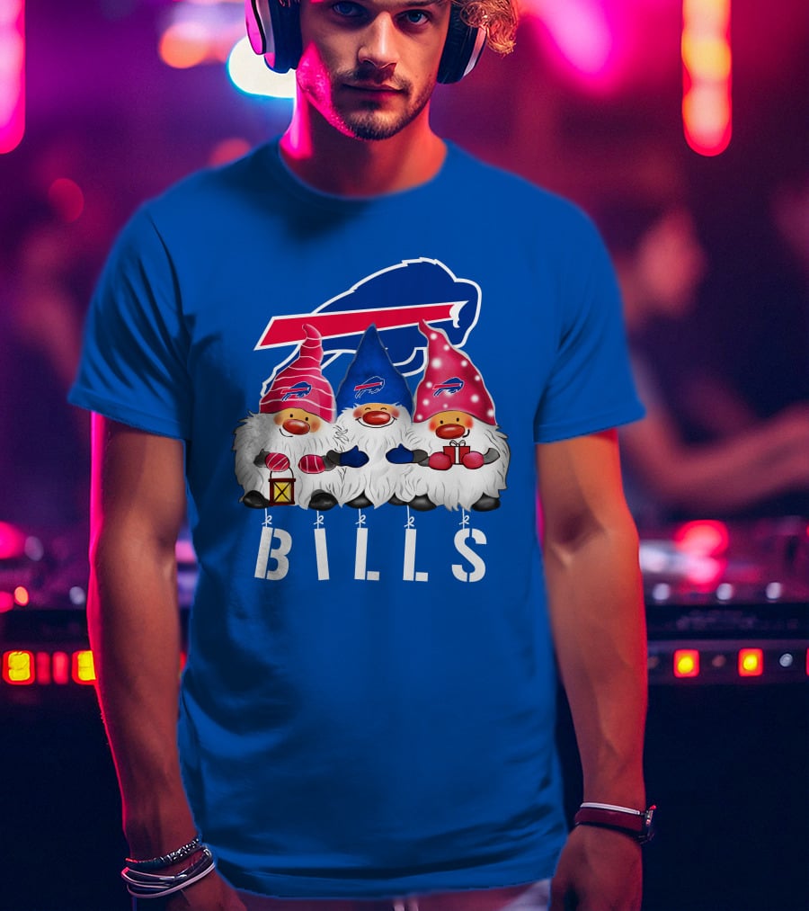 Buffalo Bills Happy Holidays Gnomes Christmas T-Shirt