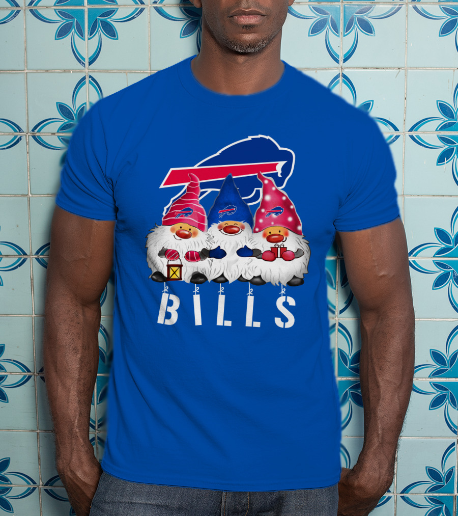 Buffalo Bills Happy Holidays Gnomes Christmas T-Shirt