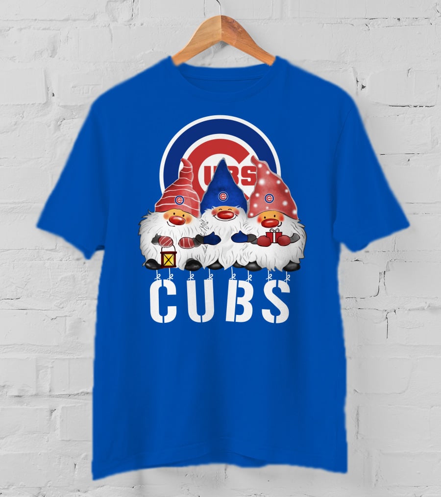 Chicago Cubs Merry Christmas Happy Holidays Festive Gnomes T-Shirt