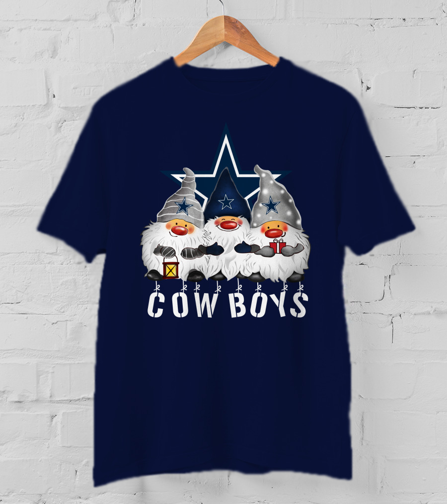 Dallas Cowboys Christmas Gnomes Merry Holidays T-Shirt