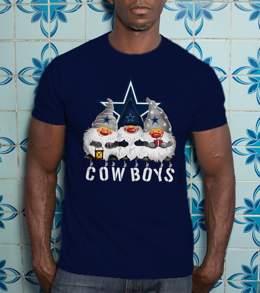 Dallas Cowboys Christmas Gnomes Merry Holidays T-Shirt
