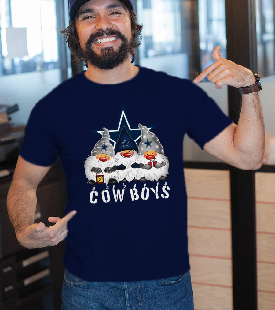 Dallas Cowboys Christmas Gnomes Merry Holidays T-Shirt