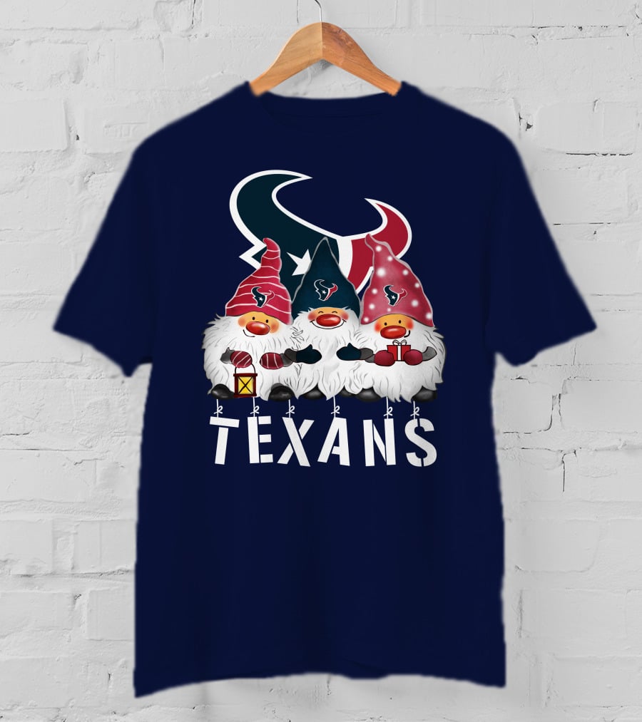 Texans Christmas Gnomes Houston Happy Holidays T-Shirt