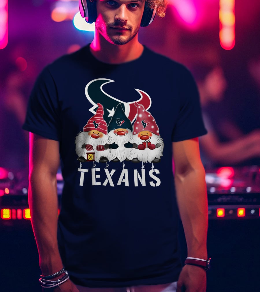 Texans Christmas Gnomes Houston Happy Holidays T-Shirt