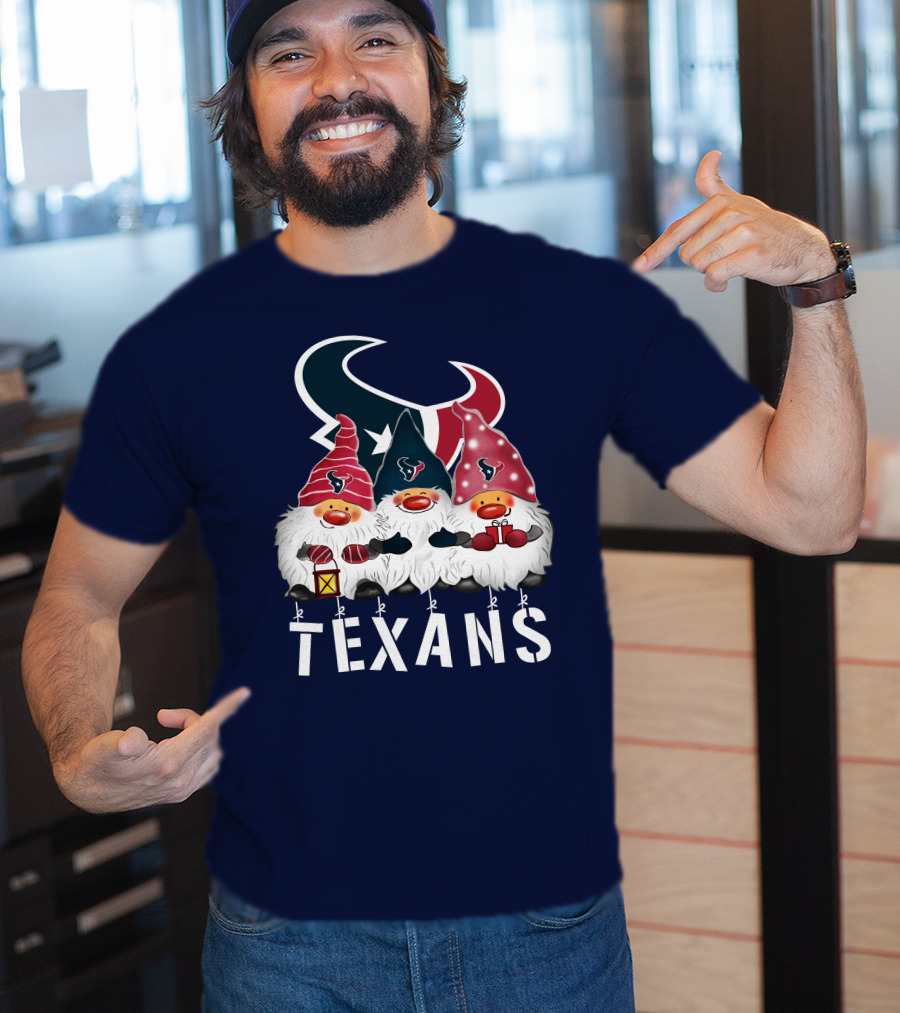 Texans Christmas Gnomes Houston Happy Holidays T-Shirt