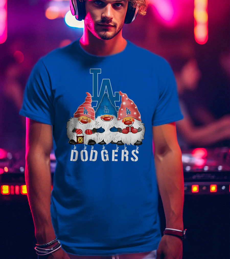 Los Angeles Dodgers Merry Christmas Happy Holidays Gnomes T-Shirt