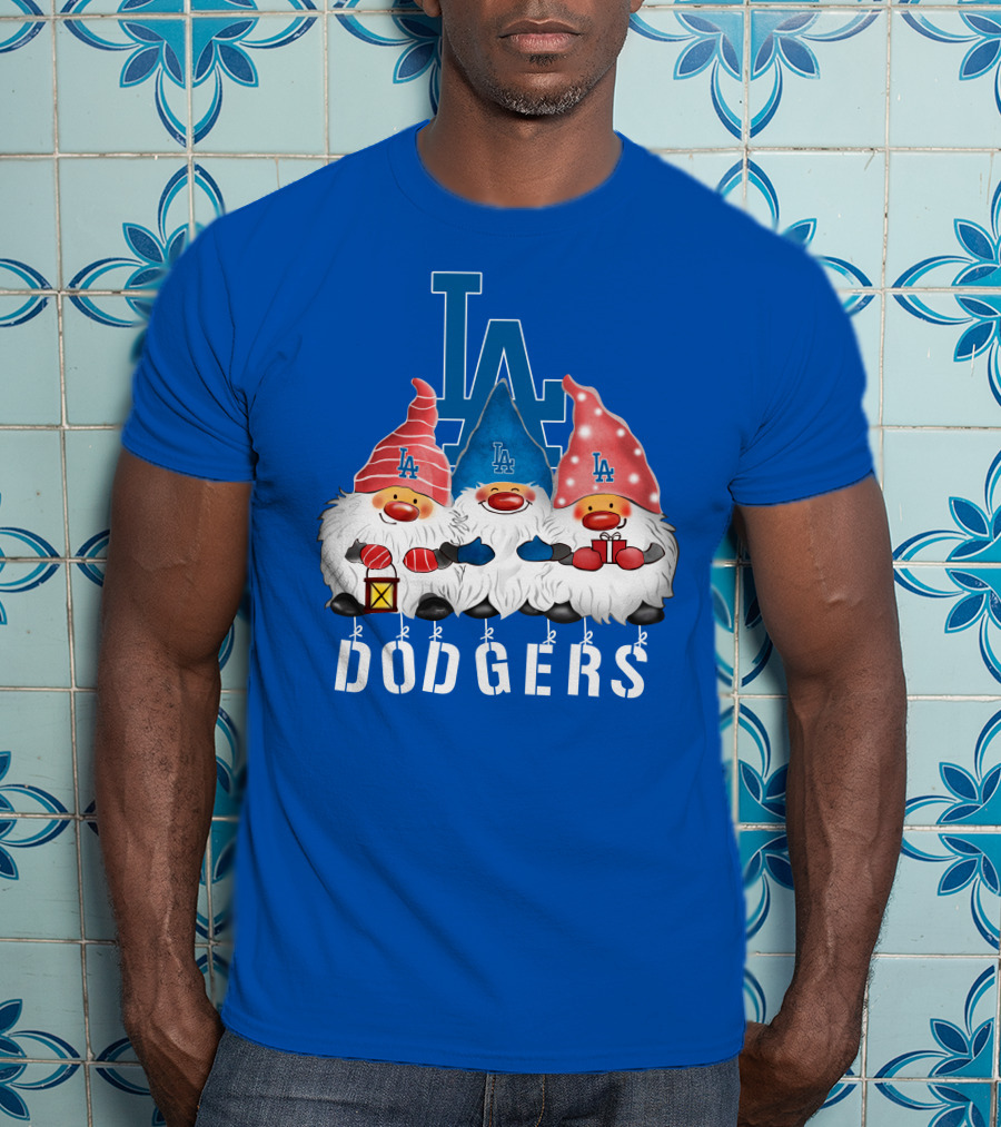 Los Angeles Dodgers Merry Christmas Happy Holidays Gnomes T-Shirt