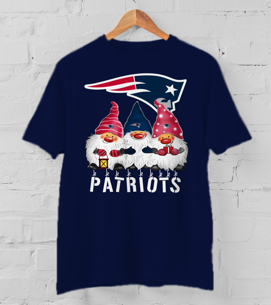 New England Patriots Merry Christmas Happy Holidays Gnomes NFL T-Shirt