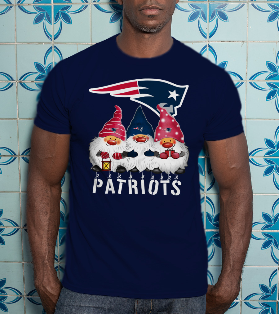 New England Patriots Merry Christmas Happy Holidays Gnomes NFL T-Shirt