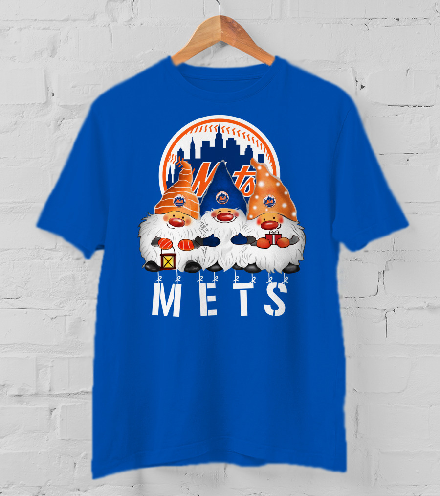 New York Mets Merry Christmas Happy Holidays Gnomes T-Shirt