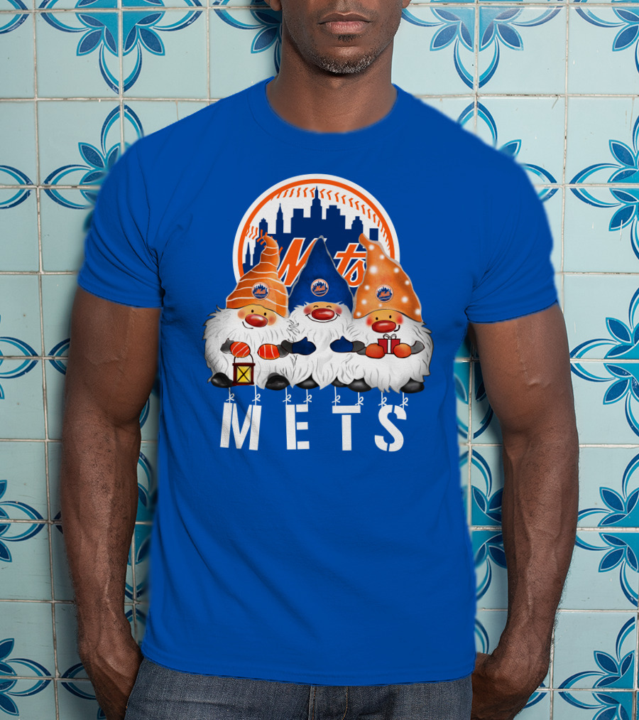 New York Mets Merry Christmas Happy Holidays Gnomes T-Shirt