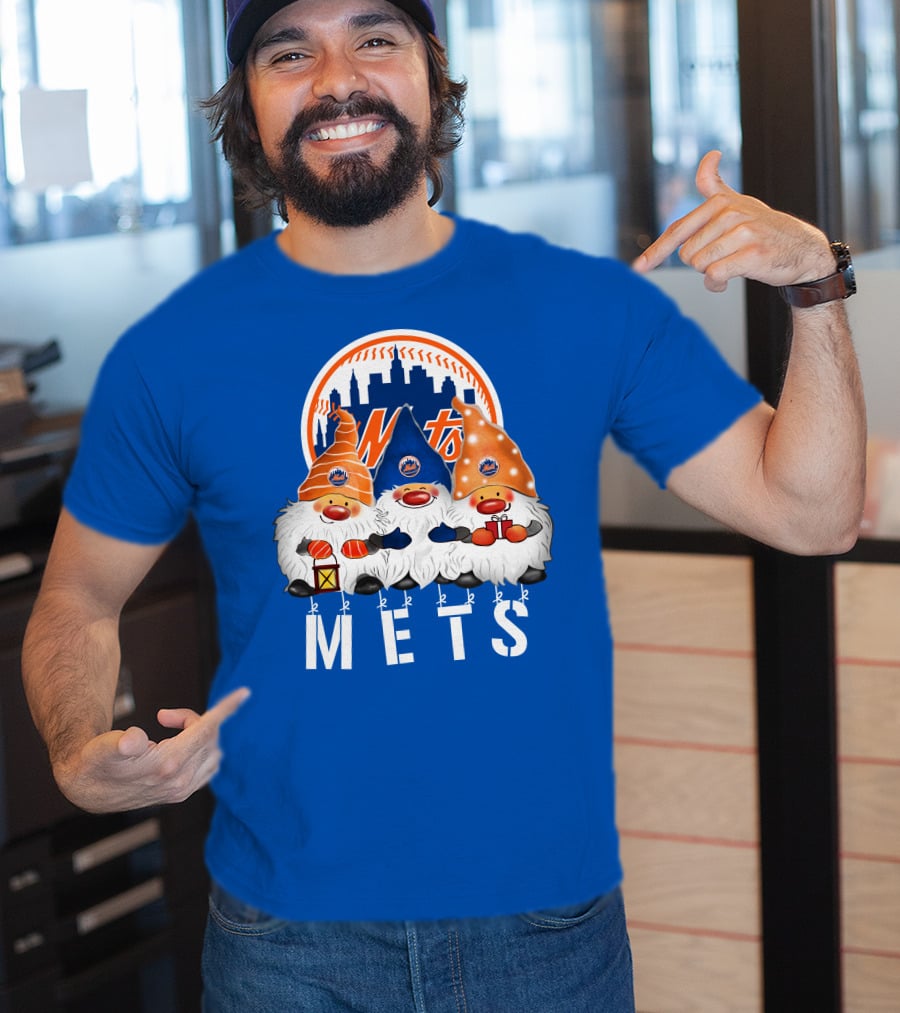 New York Mets Merry Christmas Happy Holidays Gnomes T-Shirt