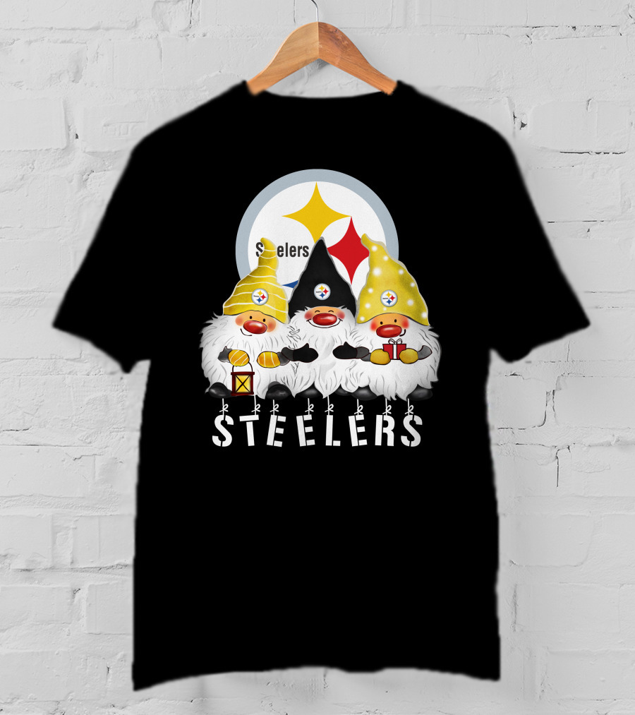 Steelers Merry Christmas Happy Holidays Gnomes T-Shirt