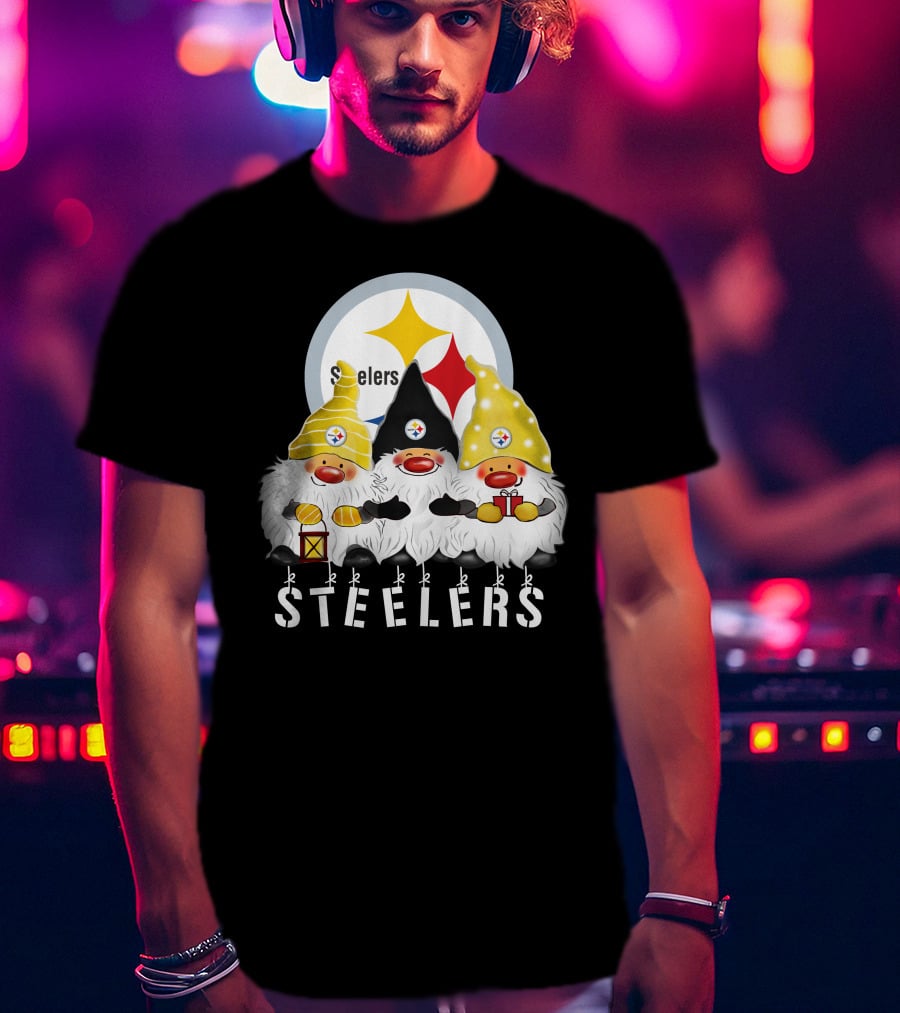 Steelers Merry Christmas Happy Holidays Gnomes T-Shirt