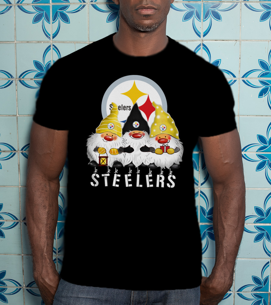 Steelers Merry Christmas Happy Holidays Gnomes T-Shirt