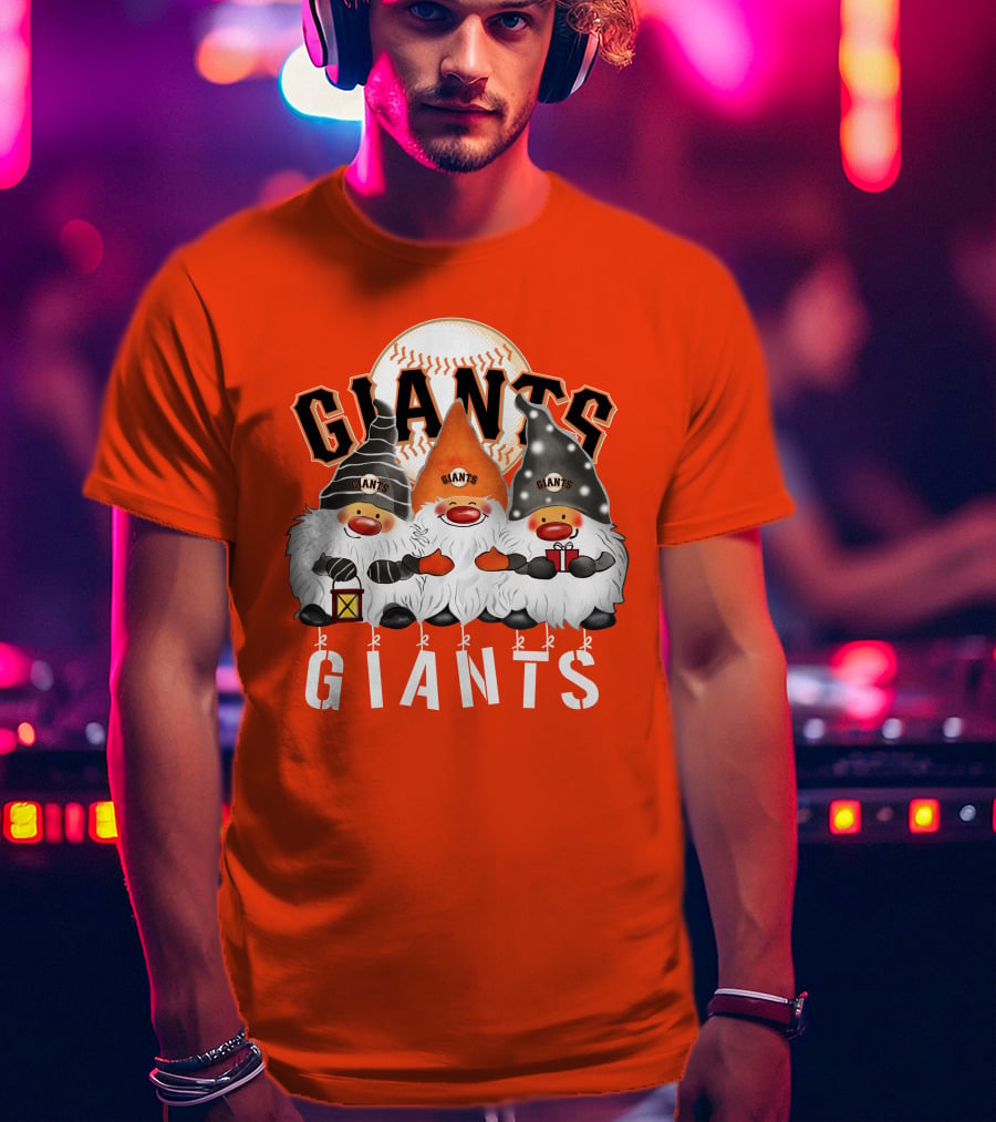 San Francisco Giants Merry Christmas Happy Holidays Giants Gnomes Baseball T-Shirt
